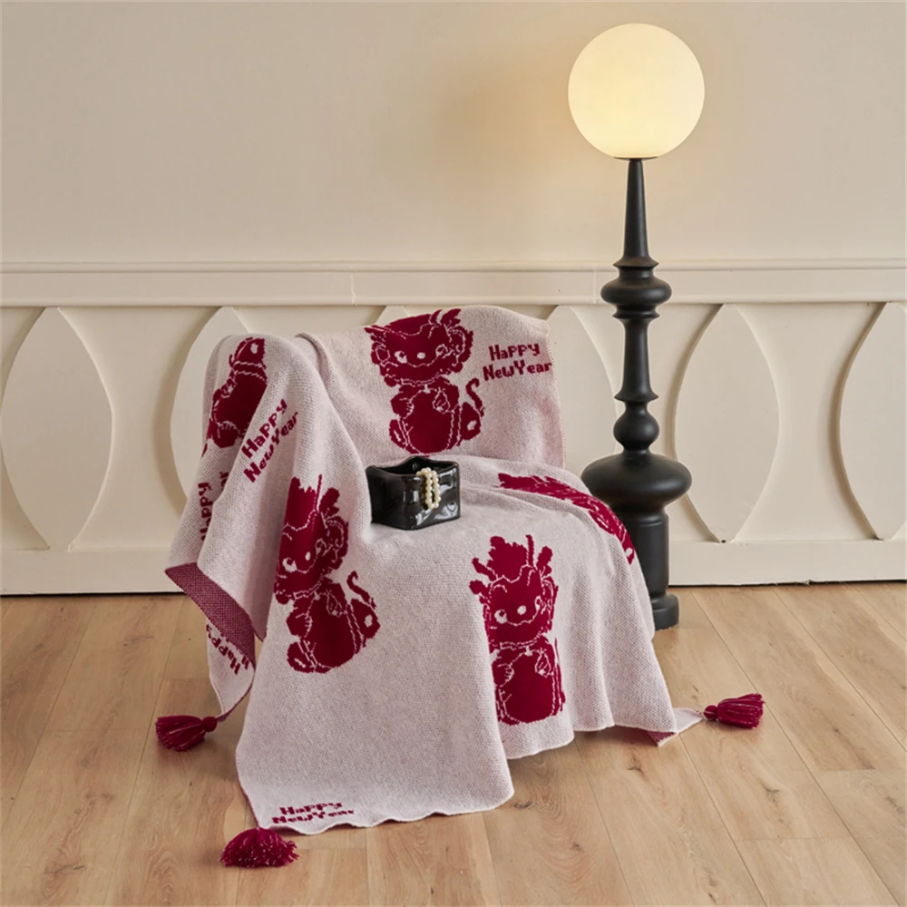 

Knitted Towel Blanket High Weight Skin-Friendly Four Seasons Blanket Living Room Sofa Shawl Bed Cover Holiday Decorative Blanket