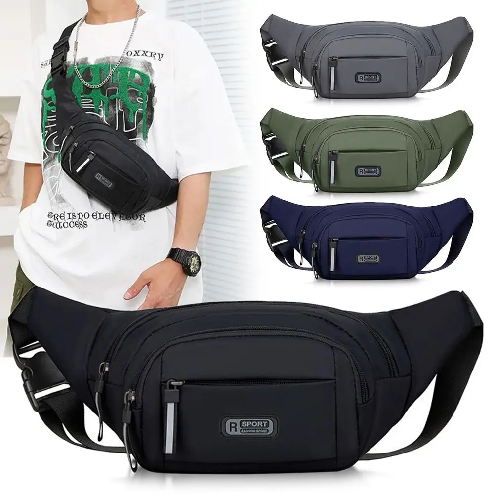 Large-capacity Men Waist Bag Casual Nylon Anti-theft Chest Bag Outdoor Travel Waterproof Sports Mobile Phone Bag