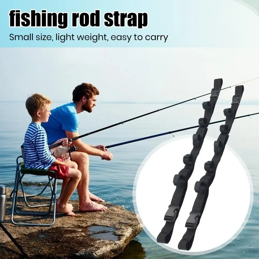 Durable Fishing Pole Strap Adjustable Heavy Duty Car Fishing Rod Holder with 5 Loop Organizer Strap for Suvs Trucks for Auto