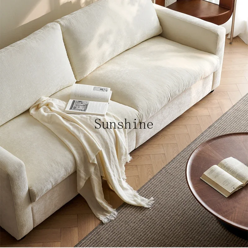 Retro Chenier Cloud Sofa Down Fabric Cream White Living Room Small Apartment