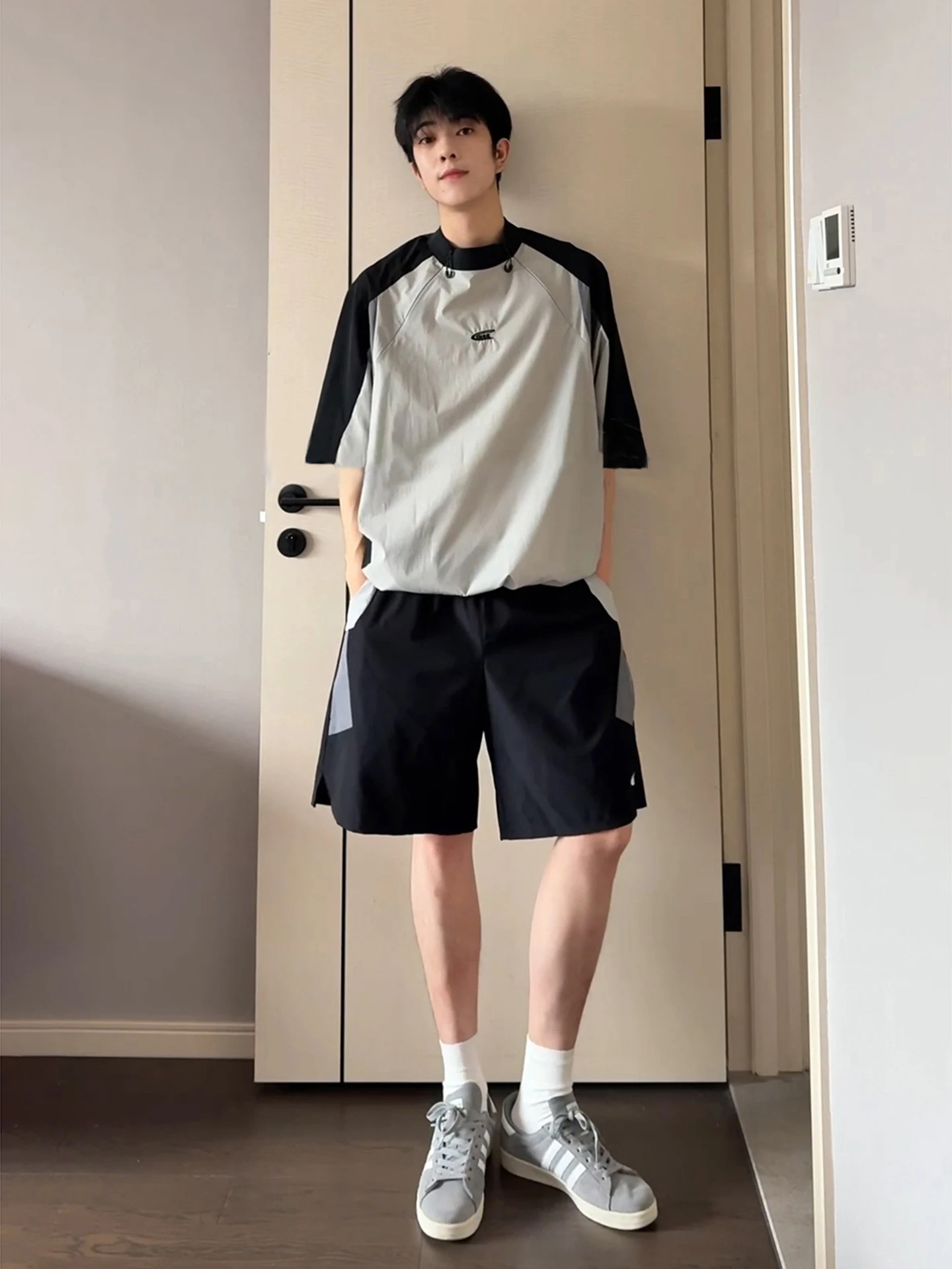 

Qui Dry Color Blo ort Sve Sportswear Set Men Casual Cycling Outfit Cool Sling orts T-irt Combo Summer Active Wear