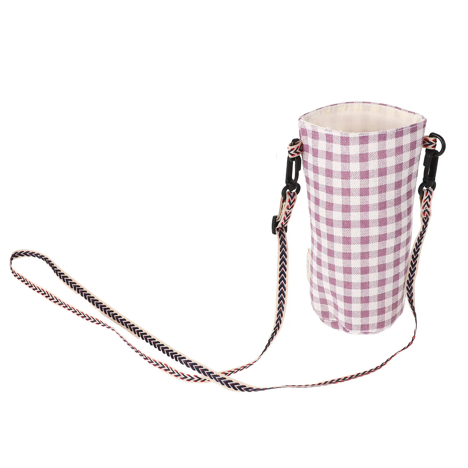 Water Bottles Holder Cotton Linen Insulated Sleeve Adjustable Shoulder Strap Outdoor Hiking Camping Travel Tumbler Bag