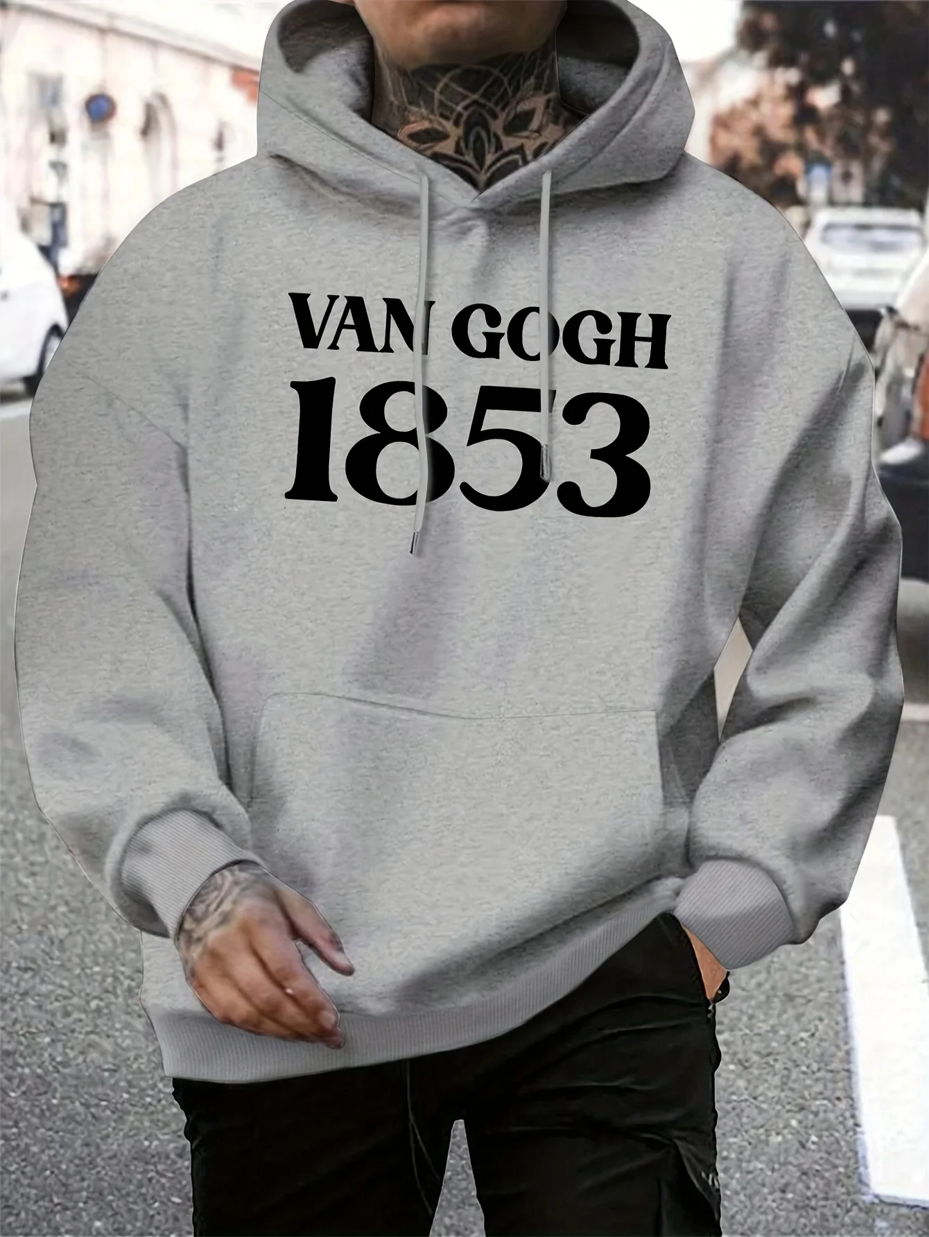 Herren Herbst-Winter Van Gogh Sternennacht Druck Kapuzenpullover Vielseitig für Alle Gelegenheiten Komfortabel für Freizeit Täglichen Gebrauch – Detail 2