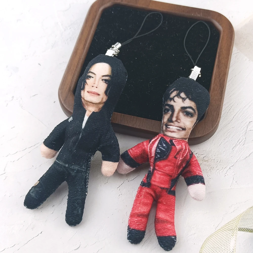 Multi‑Style Michael Jackson Plush Doll Keychain Soft Figure Phone Hanging Pendant Collectible Ornament Gift for MJ Fans
