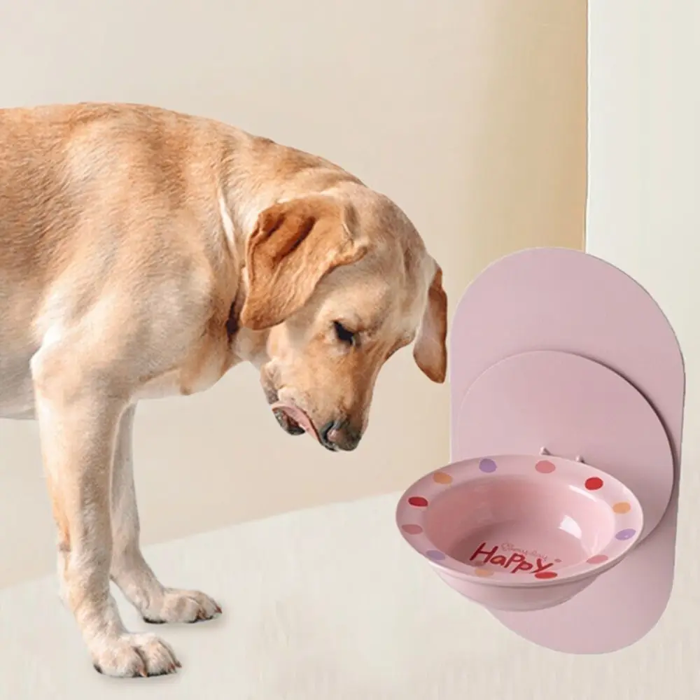 

Pet Products Ceramic Pet Feeding Bowl Wall Mounted Magnetic Dog Food Water Bowls Anti-Tip Adjustable Height Dog Bowl for Home