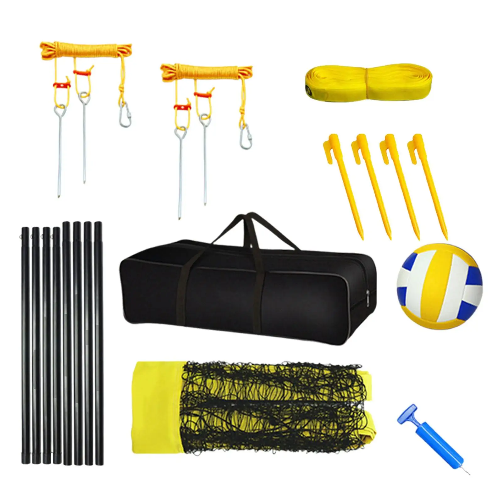 Volleyball Set Beach Volleyball Set Professional Air Pump Portable Volleyball Net Set for Outdoor Sport Game Beach Men Women