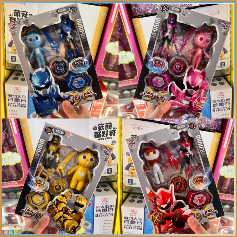 NUEVA peonza Original Mini Force Pull-String - Juguete de batalla Max y Lucy para niños |   Modelo de regalo para niños Juguete Gfit para fanáticos