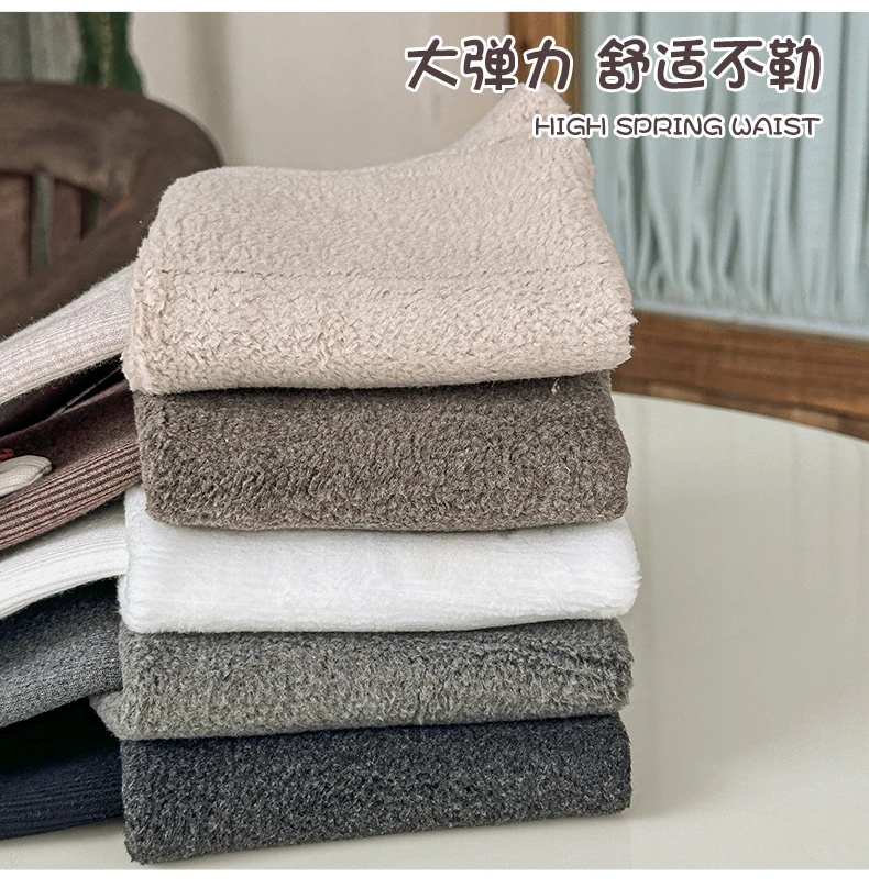 Süße Mädchen Winter Lammwolle Fleece Strumpfhosen Extra dicke Flor vertikale Streifen Strumpfhosen Ultra warme Plüsch weiche Student Kinder Leggings – Detail 9