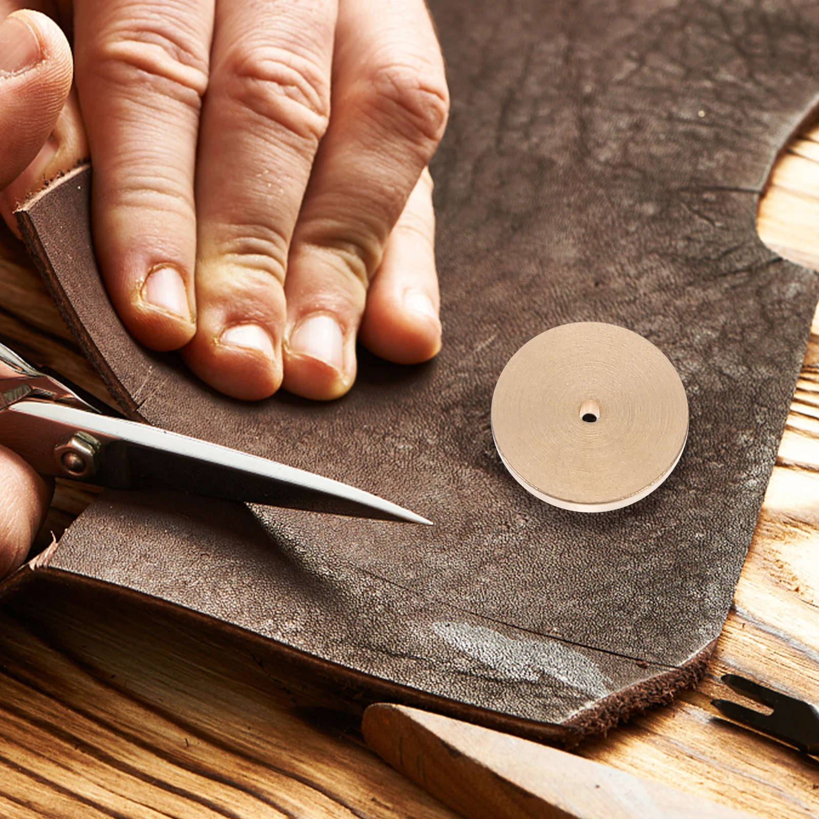 

6pcs Brass Margin Gauges Positioning Tools Round Setting Gauges For Diy Hand Crafting Durable Alignment Gauge