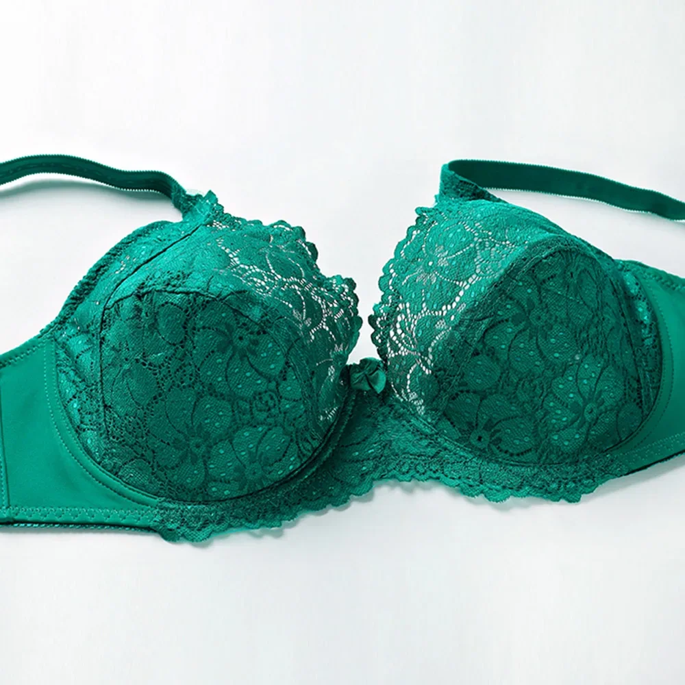 BCHRAYIUP Sutiã feminino sexy de renda com armação, suporte acolchoado fino, push up, sutiã diário 36 38 40 42 44 46 C D E F