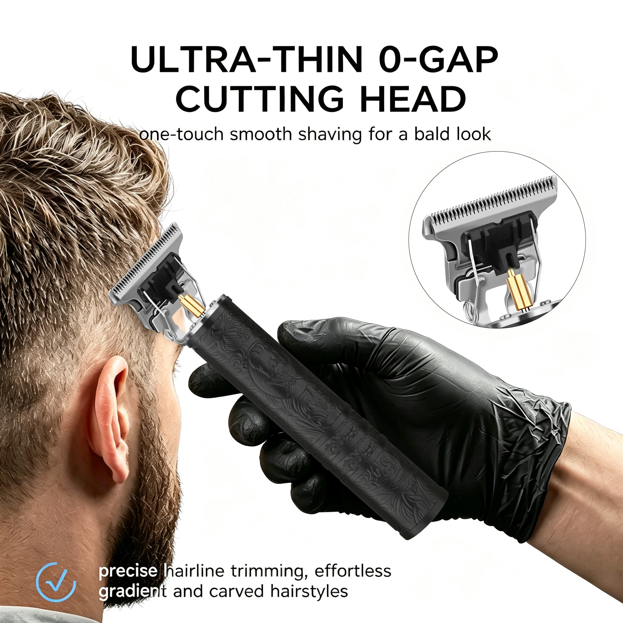 HIENA Vintage Hair Clippers Set Barber Shop Cordless 0 mm Oil Head Hair Trimmer High Quality 7500PRM Shaving Machine For Husband