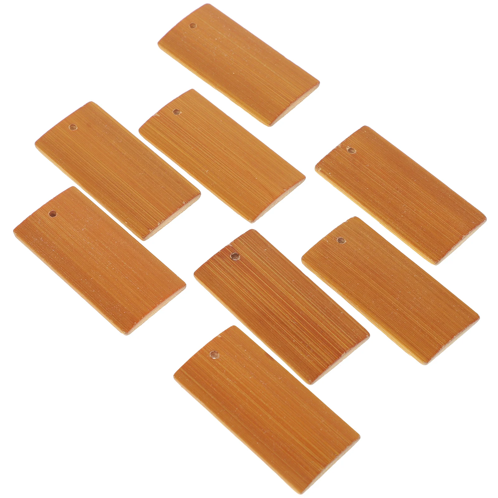 

20pcs Keychain Pendant Bamboo Chip Decor Durable Material Fashion Creative Suitcase Tags Car Key Bag Backpack Accessories