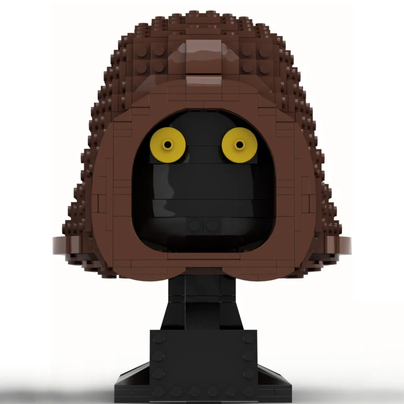740pcs MOC Jawa Bust Helmet Collection Style Star Battle Model Building Blocks Shelf Decor, Home Decor Room Decor Gift For Boys