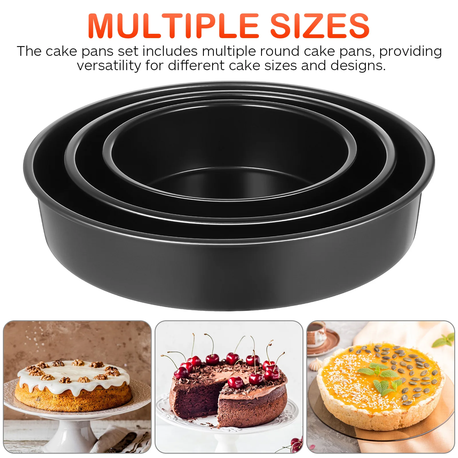 

3 Pcs Cake Mold Moulds for Baking Oven Pans Donut Nonstick Tube Round Ice Cream