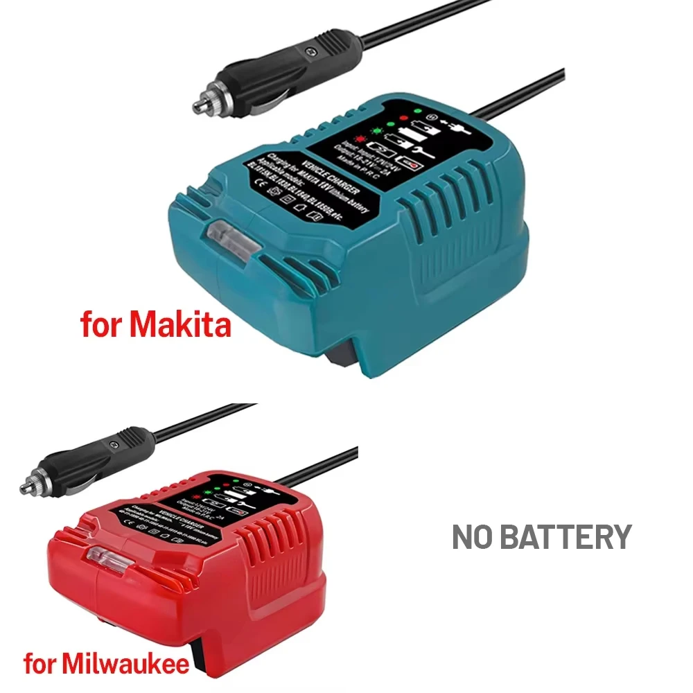 Mini Compact Car Charger For Makita For Milwaukee For Dewalt 18V Lithium Ion Battery Car Charger Cigarette Lighter Plug Charger
