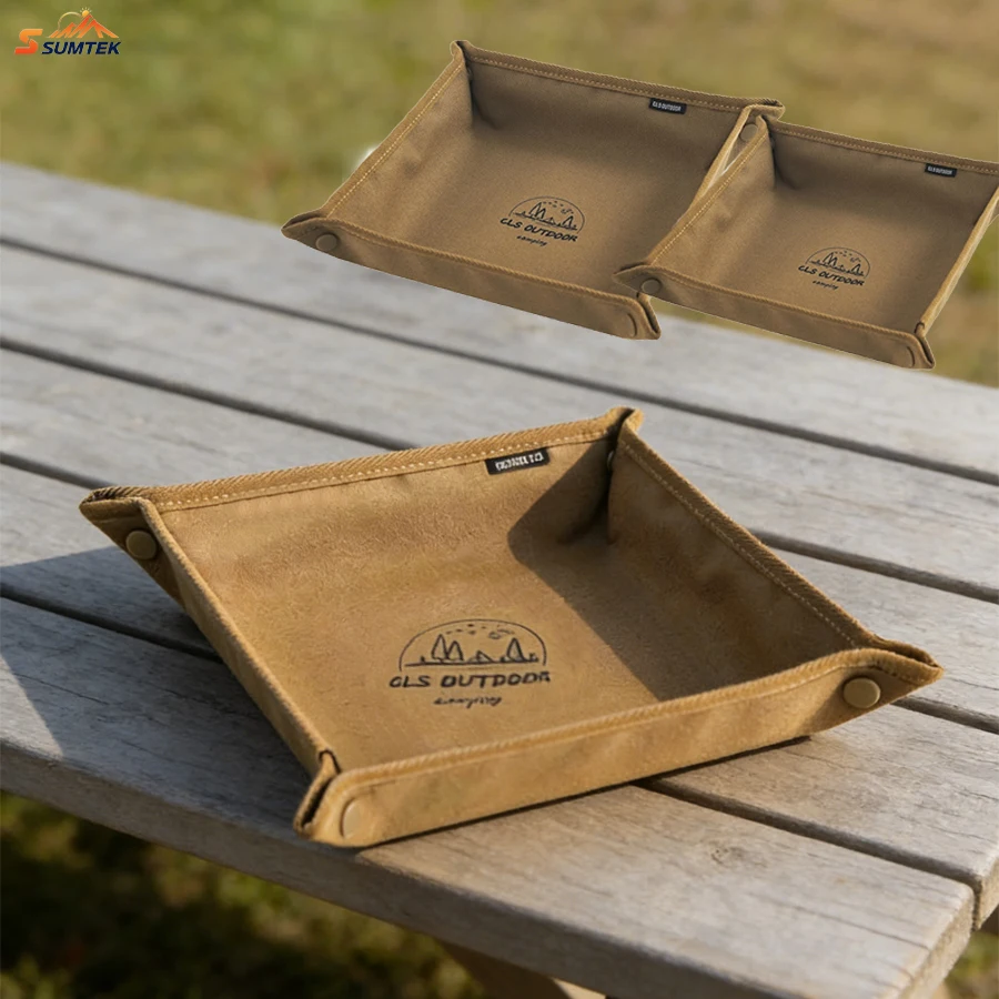 

Camping Storage Tray,Home and Travel Storage Box,Portable Folding Square Organizer Tray,Collapsible Reusable Container