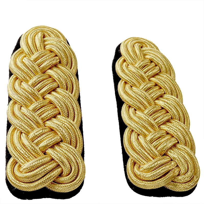 British Military Epaulets Hand Work Copper Wire Epaulette for Dress Uniforms Honor Guard & Cosplay Props Cord Shoulder Badge