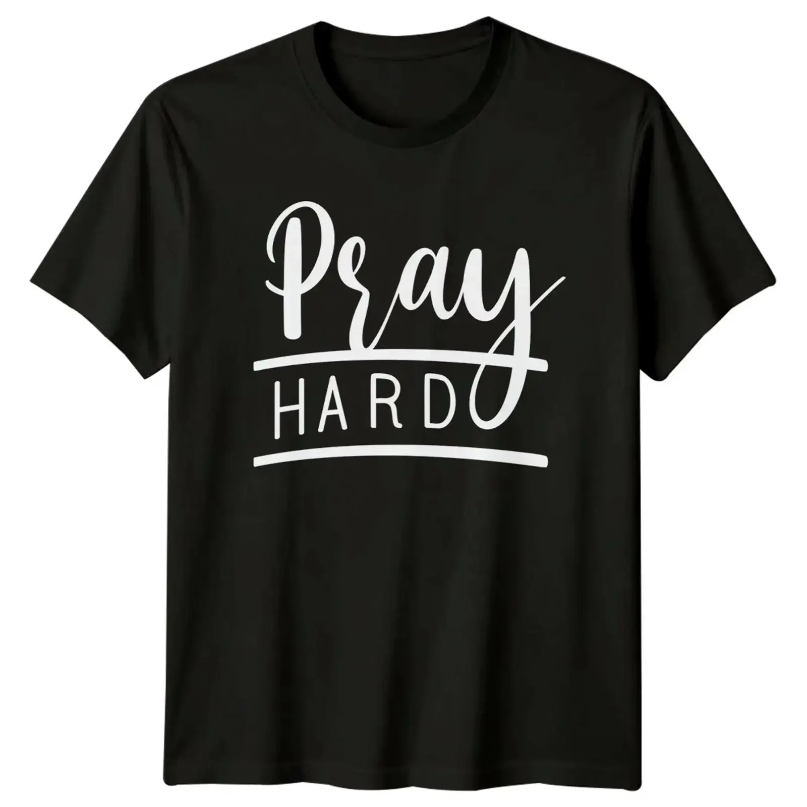 T Shirt Pray Hard Glaube Christ 2026 Geburtstag Geschenk für Sie und Ihn vintage Washed Versatile designer clothes Stretched