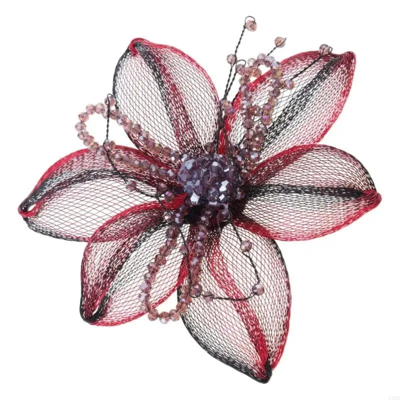 270D ดอกไม้ลูกปัดคริสตัล Applique เย็บบนเข็มกลัดผมสำหรับงานแต่งงานชุด