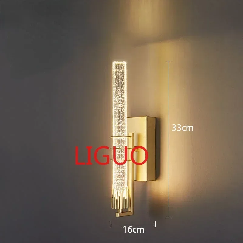 

LED Crystal Wall Lamp Modern Long for Home Bedroom Stairs Living Sofa Background Lighting Decoration