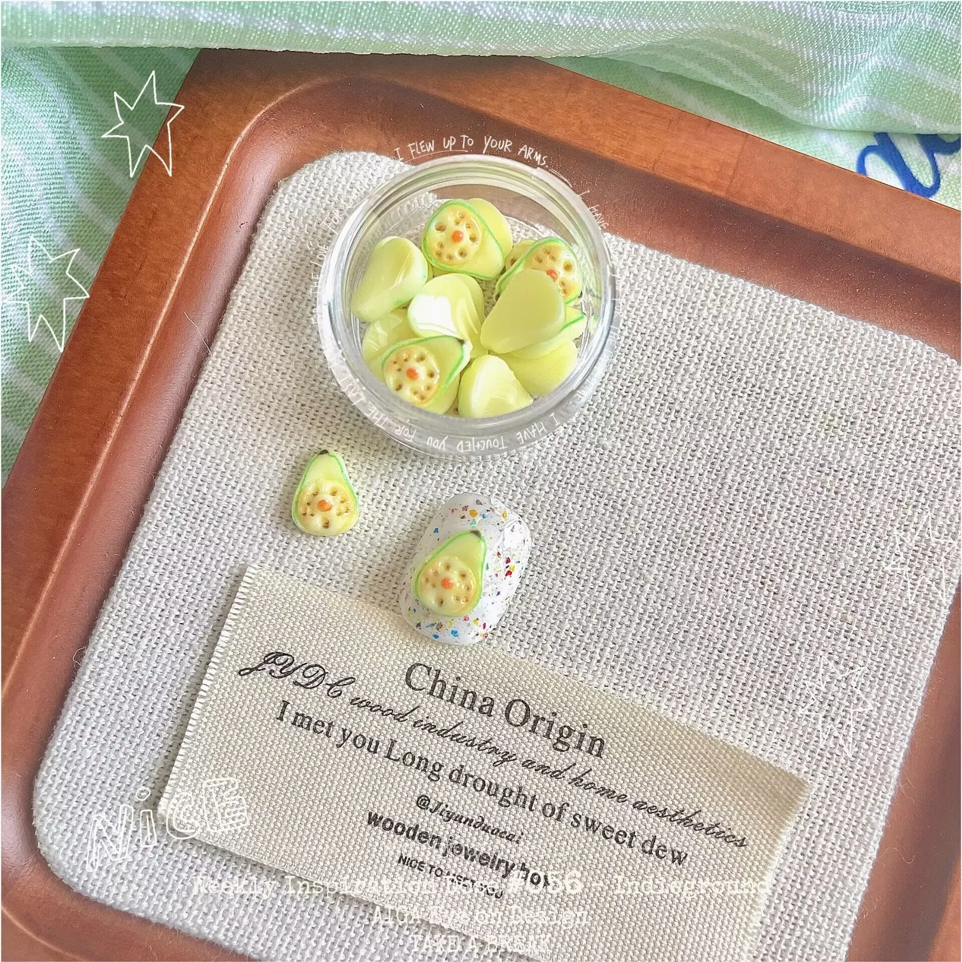 1PC Cutlery  Fruit Pear Strawberry Cookies Nail Art Nail Decoratrion DIY Nails Accessories