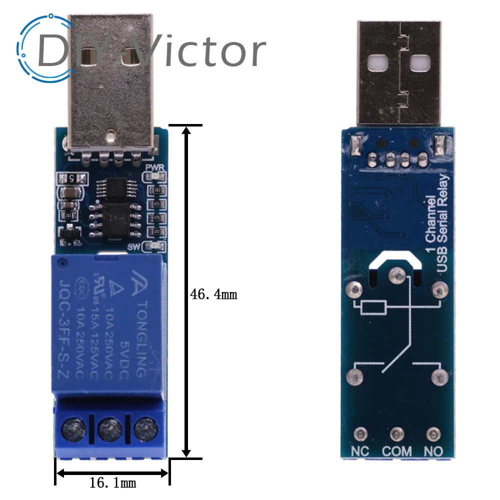 Controllo della porta seriale USB modulo relè a 1 canale 5V 10A CH340 protezione da sovracorrente interruttore di controllo del comando del Computer