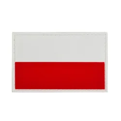 Poland Flag IR Reflective Patches 3D PVC Rubber Polish Flags Embroidered Appliques Armband Decorative Patch For Jacket Clothing