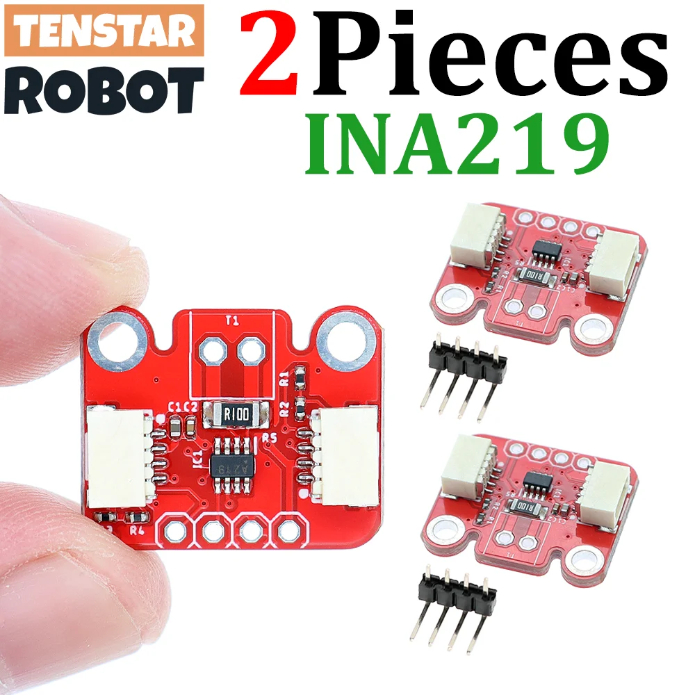 2pcs Red INA219 Bi-directional DC Current Power Supply Sensor Breakout Module DIY 3.3V-5V IIC I2C Power Monitoring Sensor Module