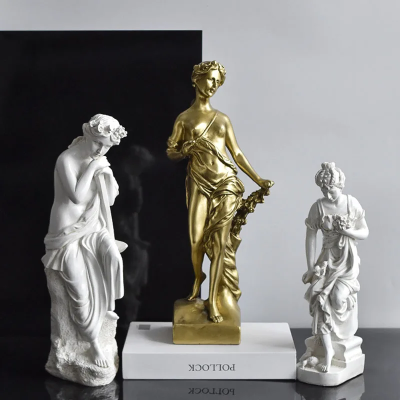 The Three Graces Sculptures Vintage Classick Greek Goddess Statue God Collection Office Bookshelf Home Decoration Accessories