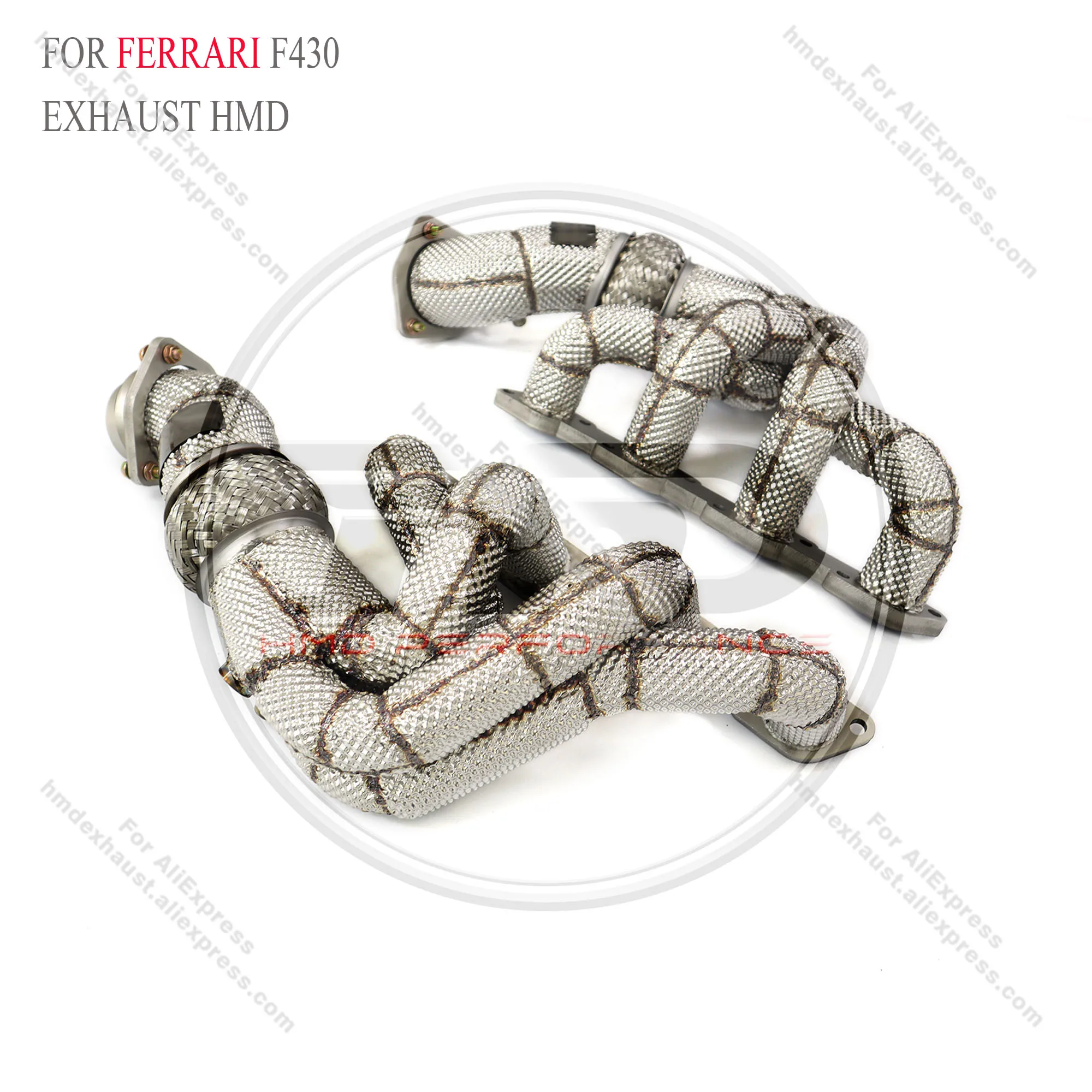 HMD Exhaust System High Flow Performance Headers for Ferrari F430 4.3L Manifold With Heat Shield