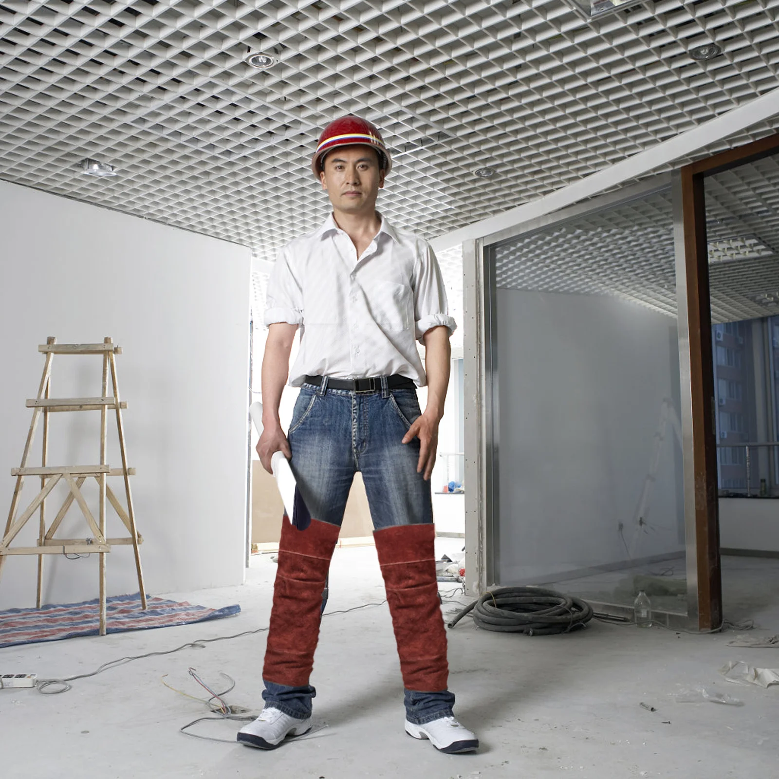 

1 Pair Knee Pads Heavy Duty Leg Covers For Electric Welding Heat Resistant Anti-Scald Safety Gear Welding Leg Protector