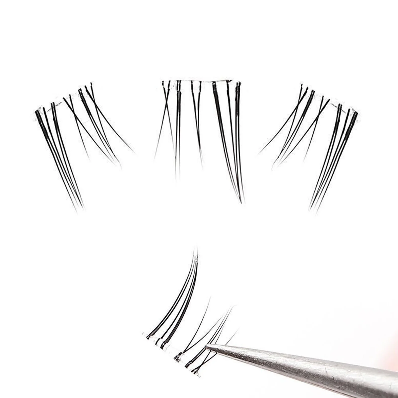 لا غراء تحت الرموش الصناعية مجموعات رموش فردية سفلية شفافة رقيقة الجذعية مظهر طبيعي للمكياج اليومي رموش العين #4