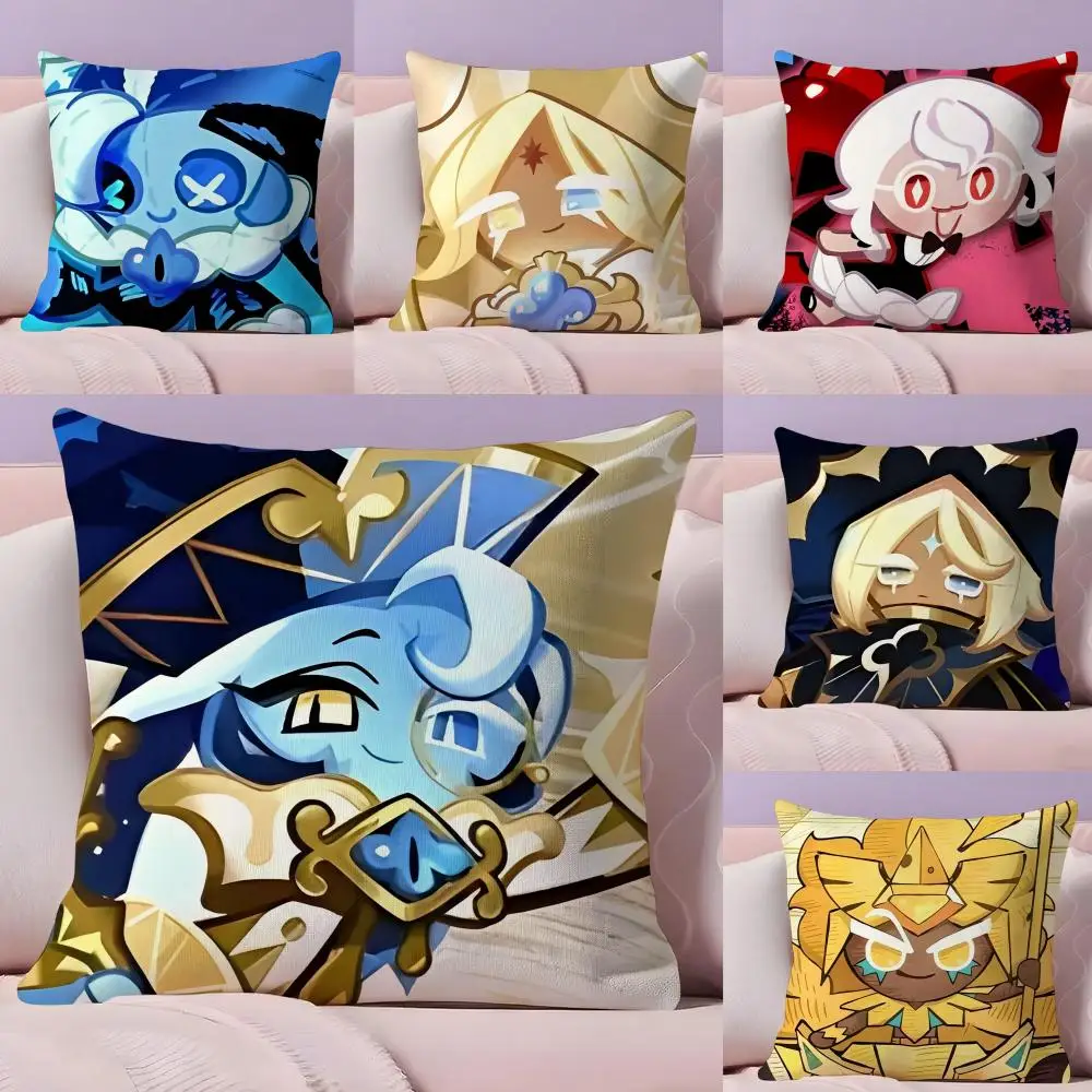 Game C-Cookie Run Kingdom Pillow Case Plush Fabric Soft Double-Sided Printed Sofa Warm Winter Home Gift Cushion Cover