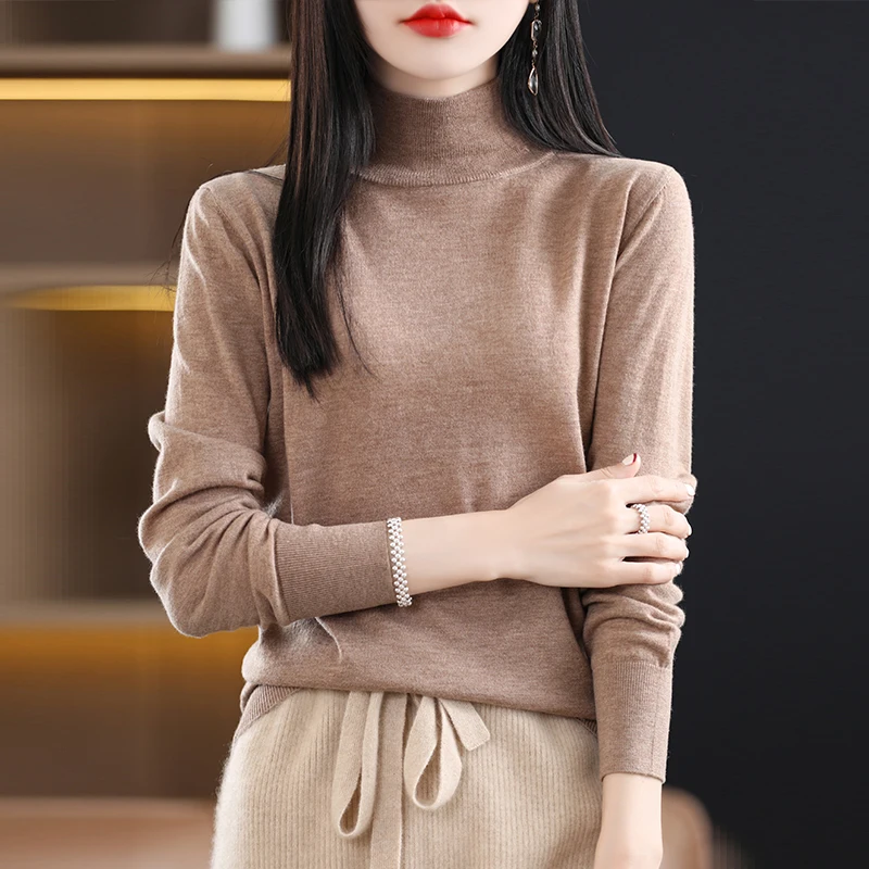 High-quality Spring Women Sweaters 100% Fine Wool Knit Pullovers 2023 Autumn New Thin Soft Woman Cashmere Knitwear Girl Clothes