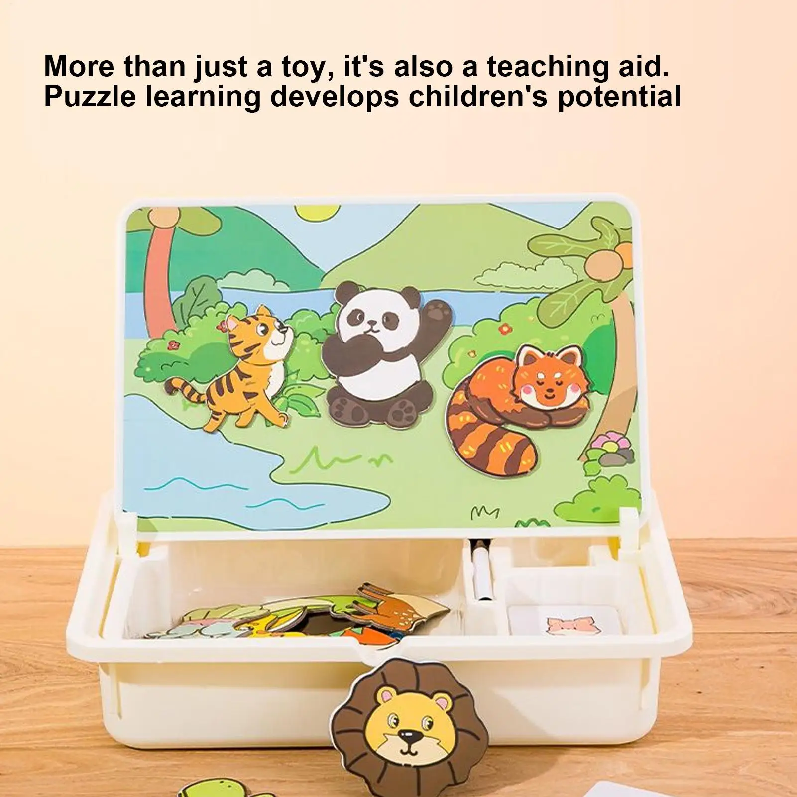 Boîte de Puzzle magnétique, jouet pour tout-petits d'âge préscolaire, jeu de voyage pour tout-petits avec étui de transport pour enfants d'âge préscolaire