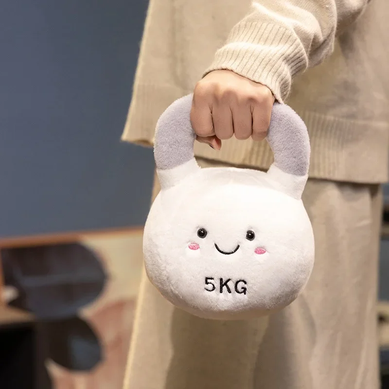 

Soft Fitness Equipment Plush Toy Throw Pillow Dumbbell Kettlebell Doll Cartoon Cuddly Plushies Children's Room Decor Doll Gifts