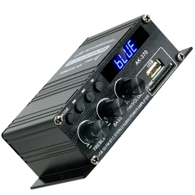 ABMF-مضخم الصوت 2.0 قناة HIFI بلوتوث أمبير الصوت الرقمي 12 فولت 3A AK370 للسيارة المنزل باس ثلاثة أضعاف