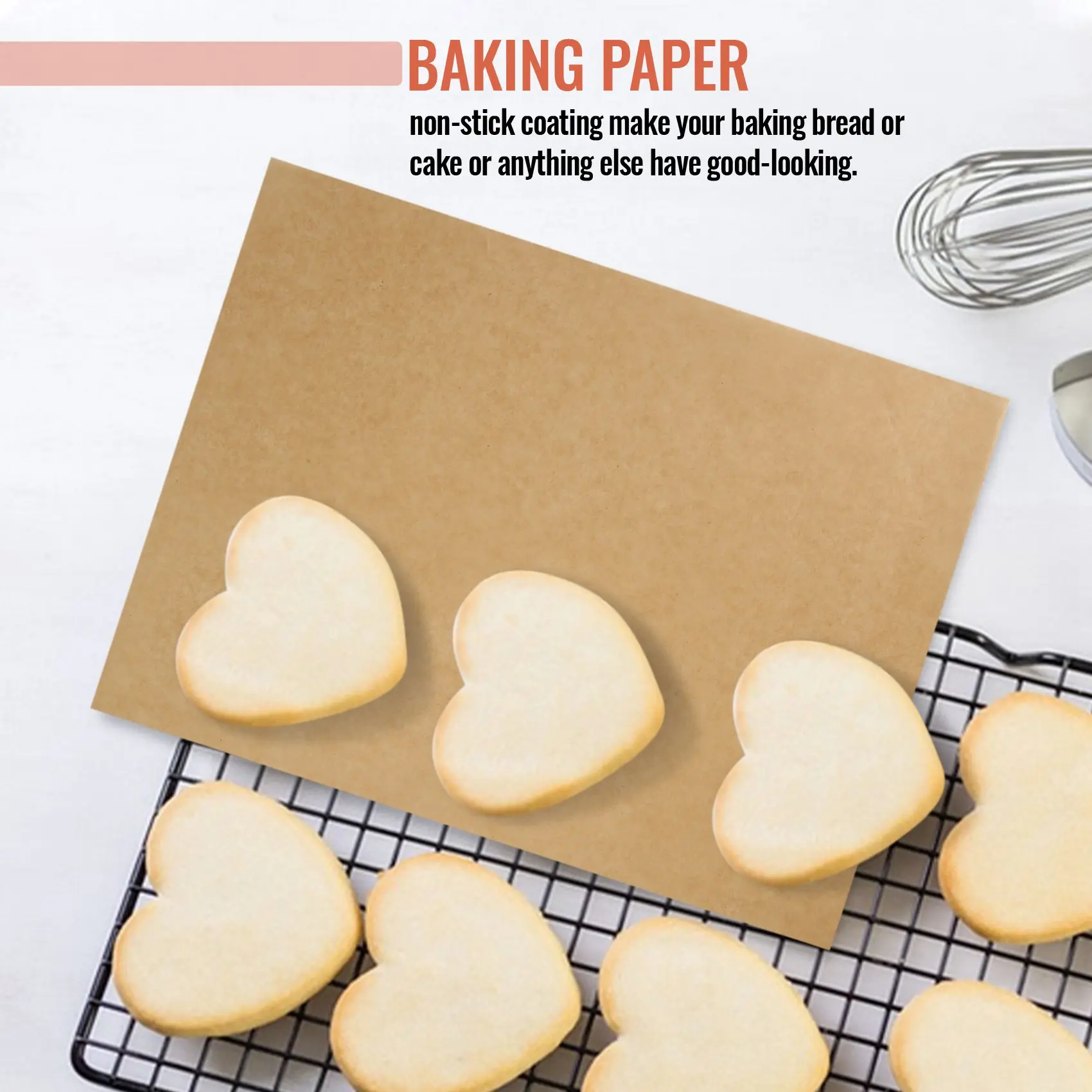 200 Pcs Silicone Oil Paper Baking Sheet, Non-Stick Baking Paper, Suitable for Baking,Air Fryer, Cakes, Biscuits, Etc