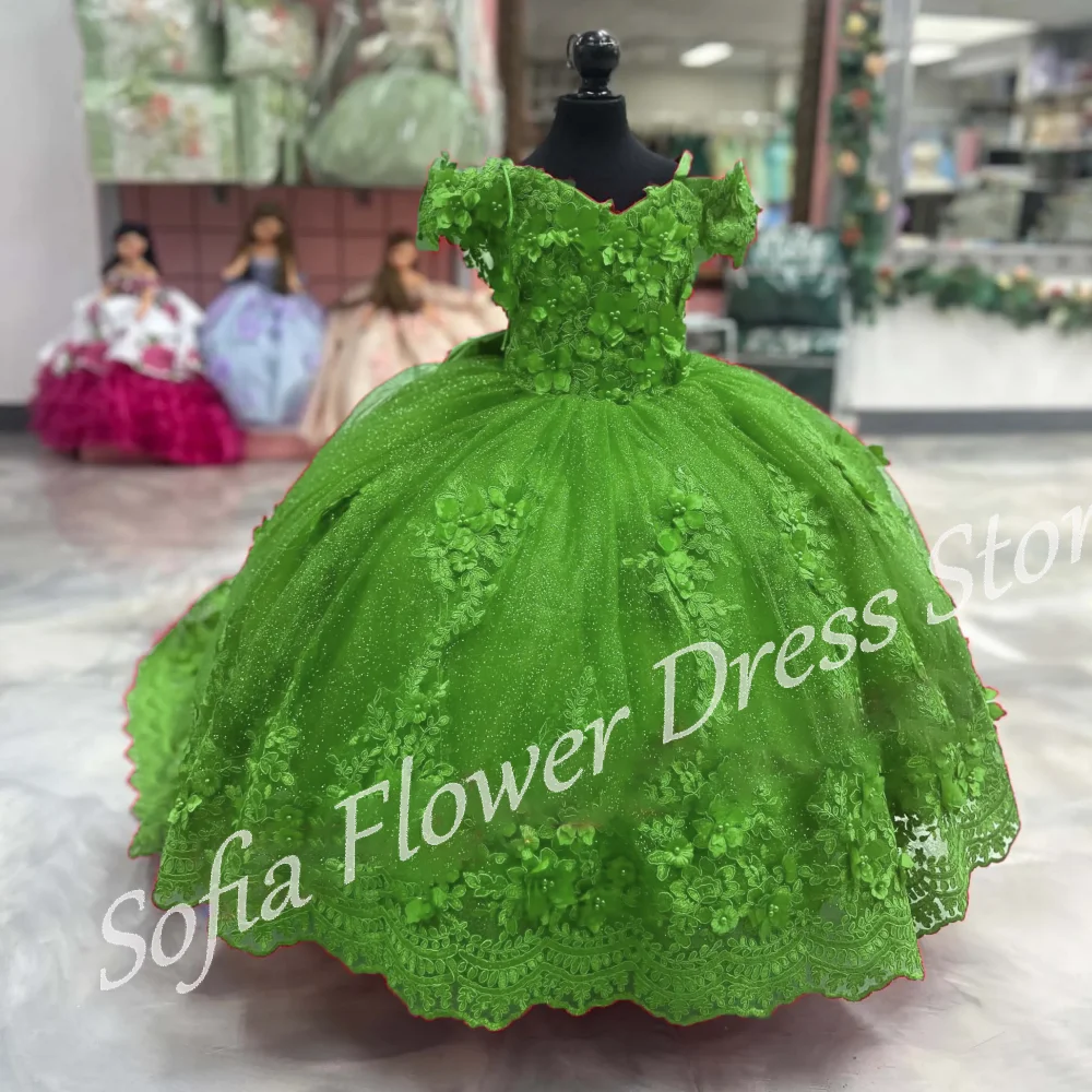 

Red Flower Girl Dress Customized Lace Appliques A-Line Off The Shoulder Dresses For Wedding First Communion Birthday Party Gowns
