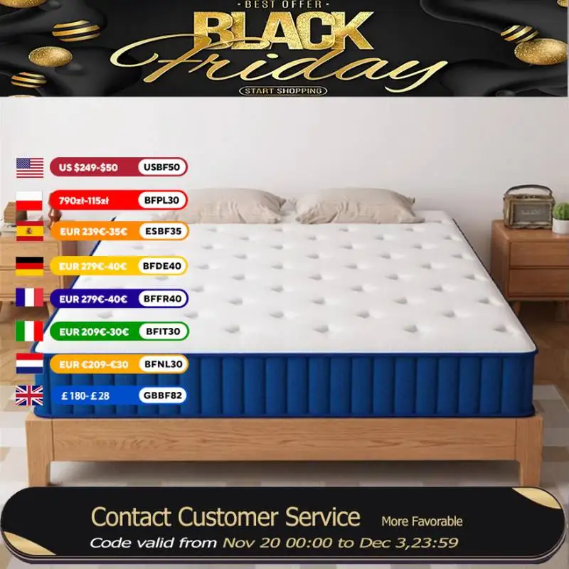 

Twin Size Sleeping Mattresses Comforter Luxury Bedroom King Size Mattresses Compressed Soft Matelas De Lit Furniture Home