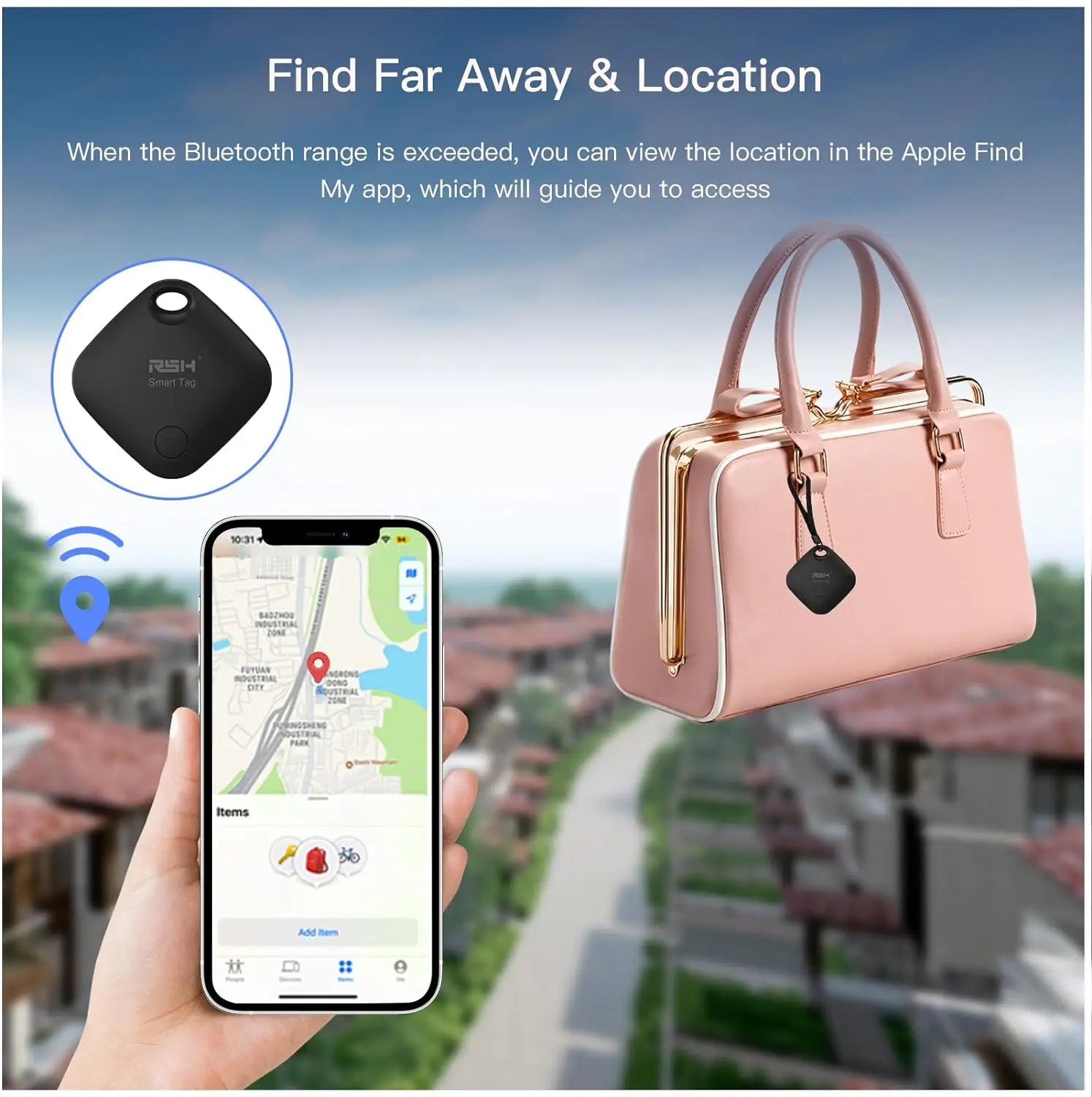 Smart Tag Suit Trabalhar com Apple Find My App, Key Finder para Iphones, Rastreador de bagagem com Silicone Protect Shell, 2PCs, 4PCs