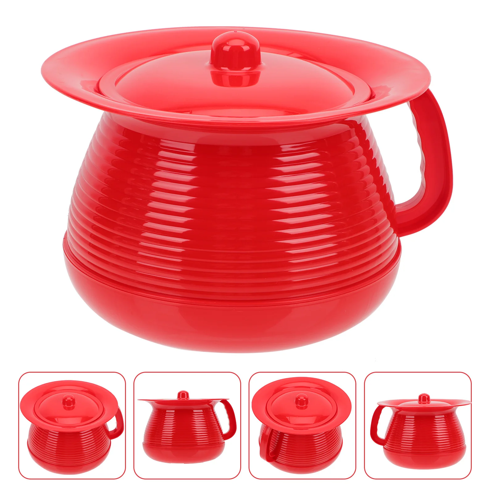 

Heavy Duty Plastic Spittoon with Cover Household Bed Pan for Adults Kids Night Use Portable Handheld Urinal Container Smooth