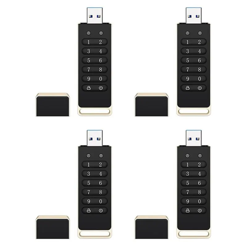

M51K-4X Secure USB Drive, 32GB Encrypted USB Flash Drive Hardware Password Memory Stick With Keypad USB 3.0 Disk Flash Black