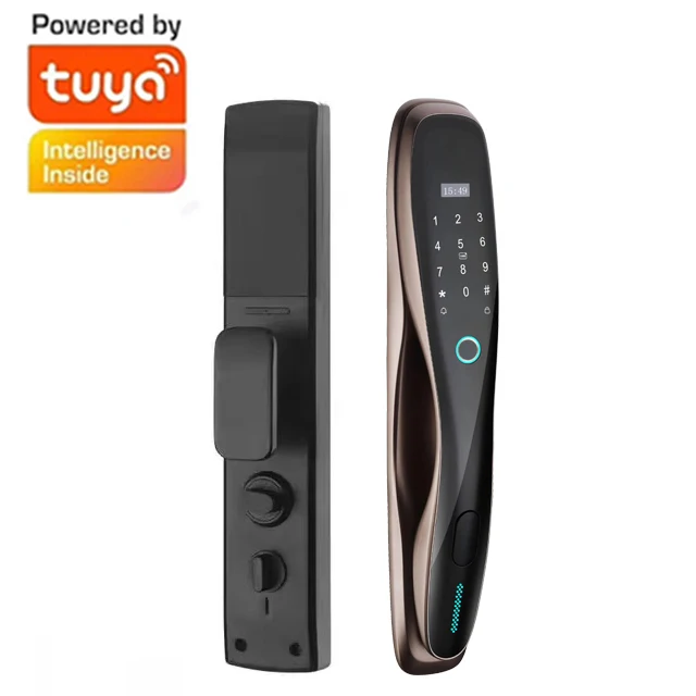 001 TUYA WiFi Smart Security Door Lock with Camera Password & Fingerprint Access APP Controlled Remote Unlock Automatic Features