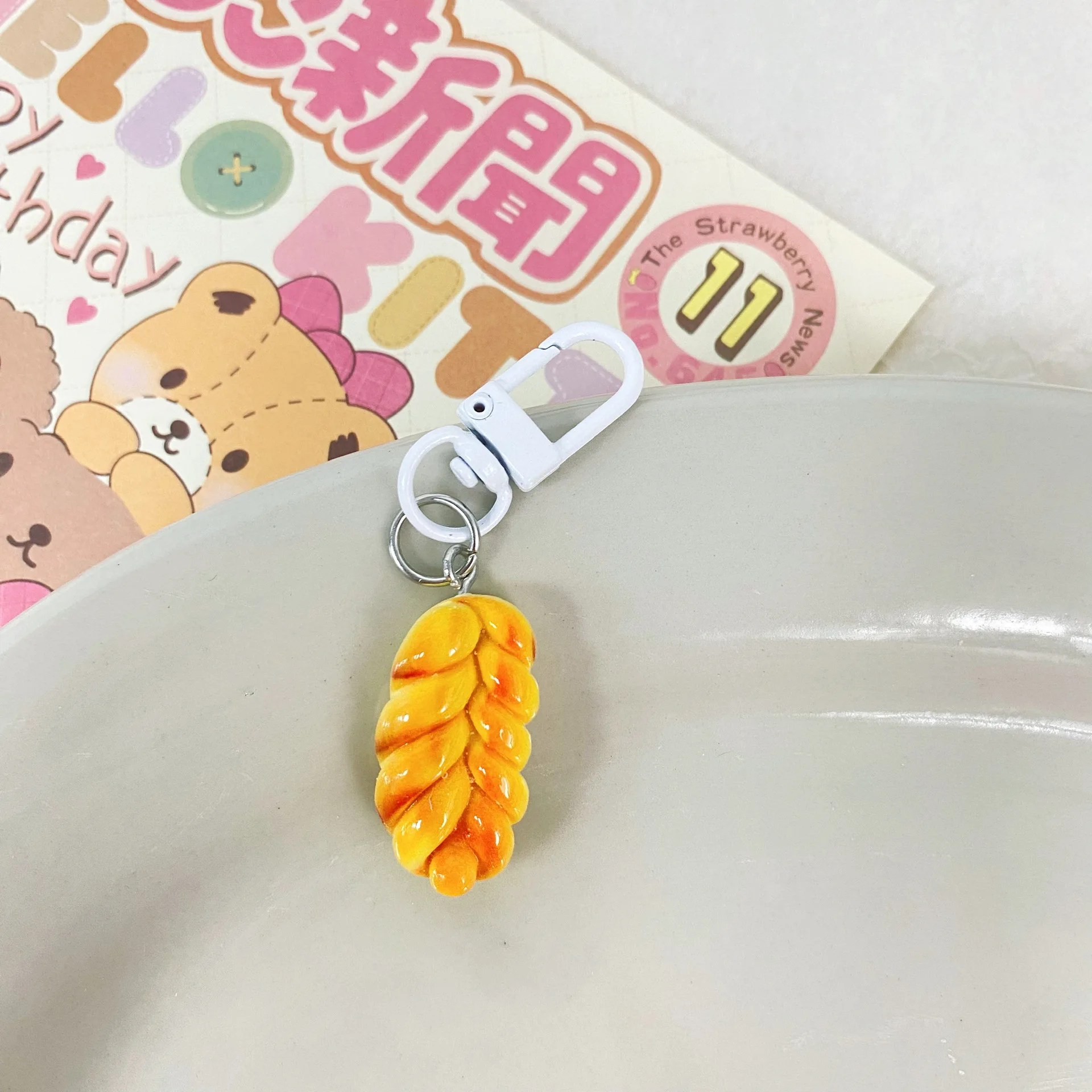 Dough Twist Keychain Whimsical Pastry Keychain Key Chain Novelty Food Keychain For Gift Backpack Accessories