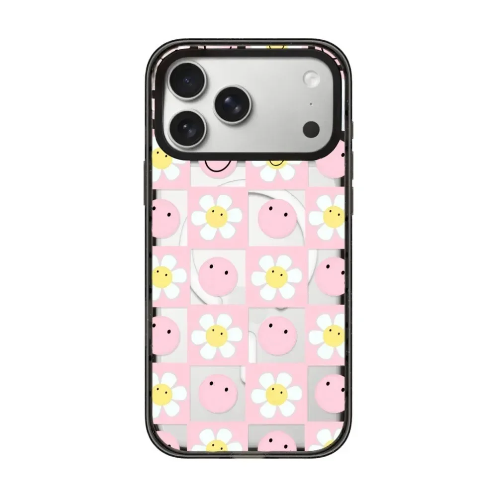 

Cartoon Happy Sunflower 2.0 Acrylic Black Border Phone Cover for IPhone 12 13 14 15 16 17 Pro Max Case for IPhone 17 Air