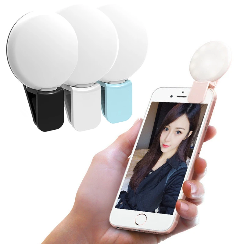 携帯電話用LEDライトクリップ,ライトクリップ,電話用自撮りライト,ポータブル,ビデオ会議用