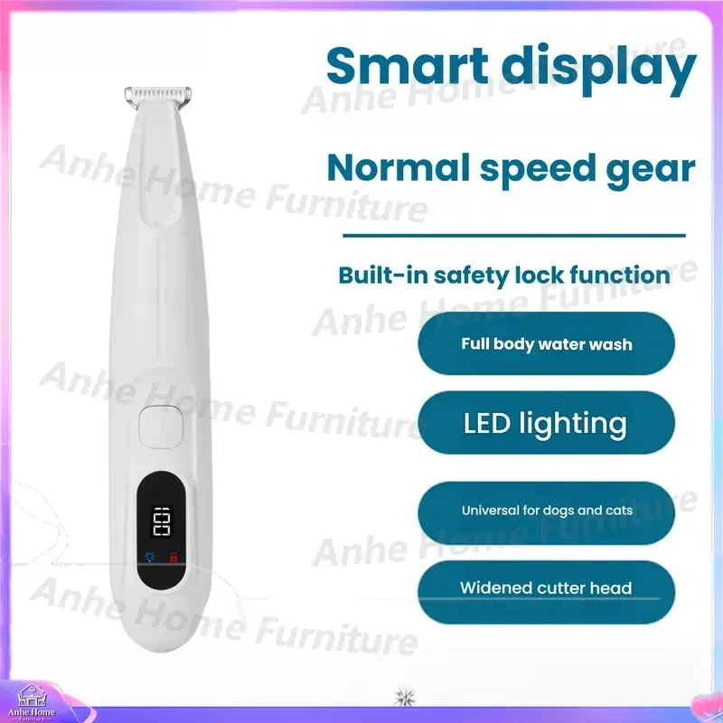 Professional LED Pet Hair Trimmer Portable Rechargeable Dog Cat Grooming Clippers Low Noise Waterproof Safe Shaver