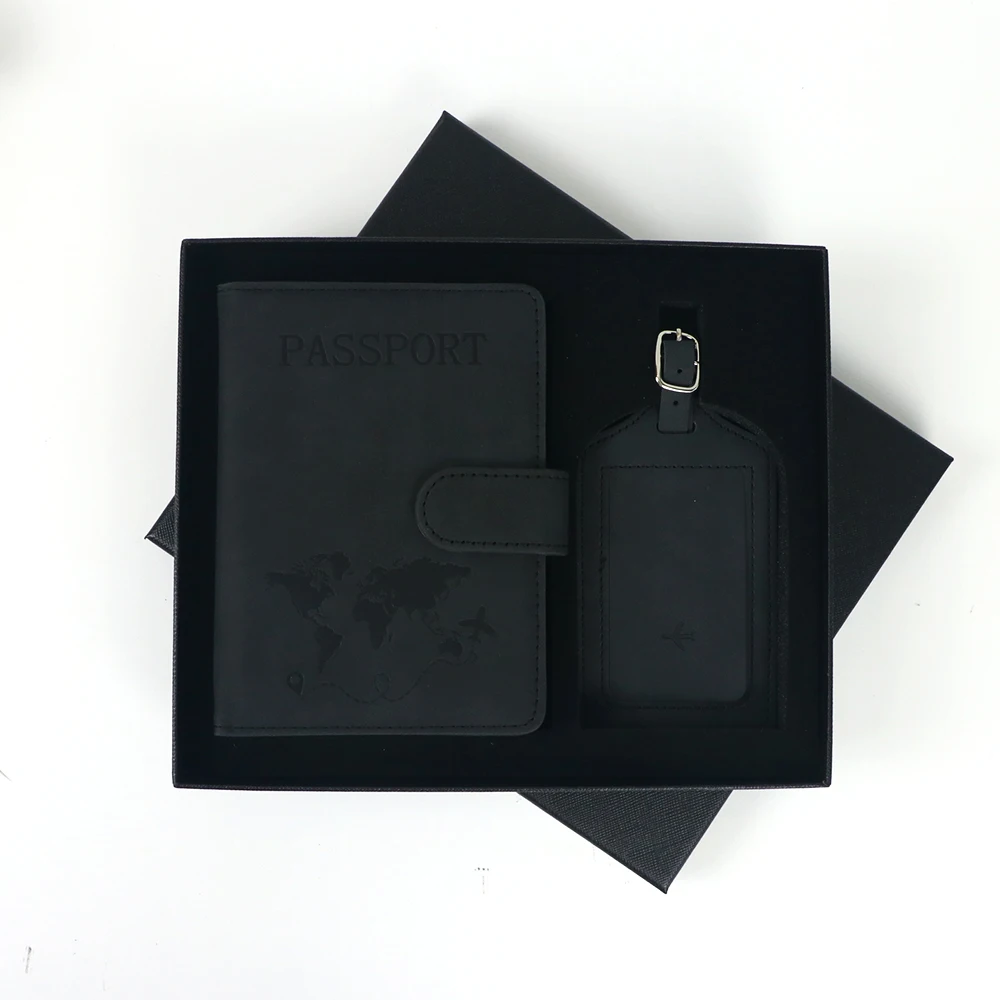 Personalisiertes Anti-Magnetisches Reisepass-Set mit Gepäckanhänger, PU-Leder Reisepasshülle mit Magnetverschluss, Reisepass-Tasche – Detail 3