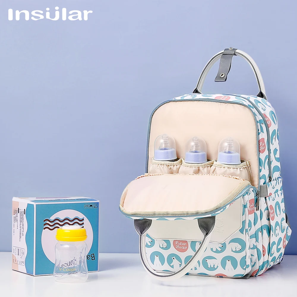 Insular Fashion Baby Diaper Bags Travel Maternity Stroller Bag Backpack Nappy Bag Large Capacity Backpack Mommy Multifunction